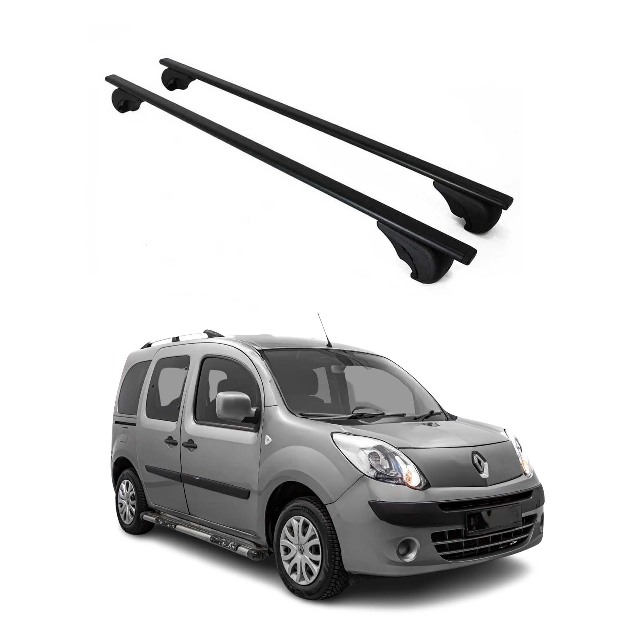 Barres de toit Transversales pour Renault Kangoo 2008-2021 Fer Noir