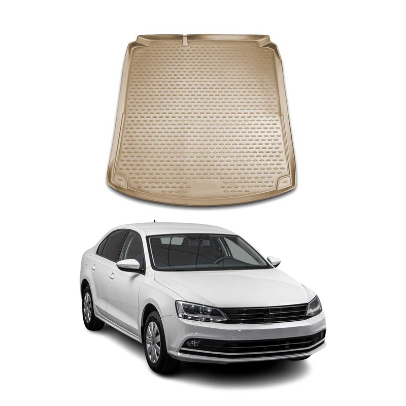Tapis de Coffre pour VW Jetta 2010-2018 TPE Beige