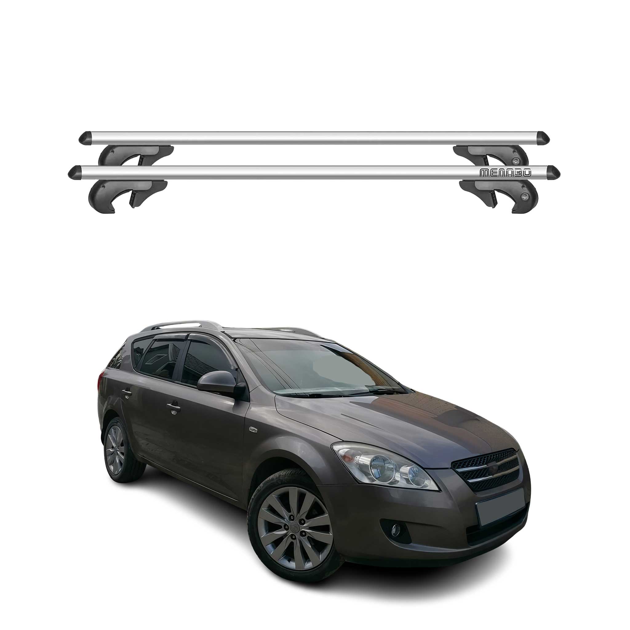 Barres de toit pour Kia Ceed ED Break 2006-2012 90kg Aluminium Gris 2tlg