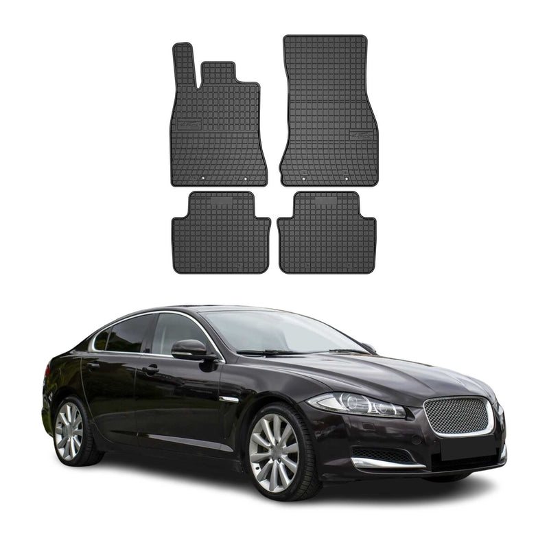 Tapis de Sol pour Jaguar XF 2007-2015 Caoutchouc Noir