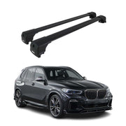 Barres de toit transversales pour BMW X5 G05 2019-2026 Aluminium Noir ABE