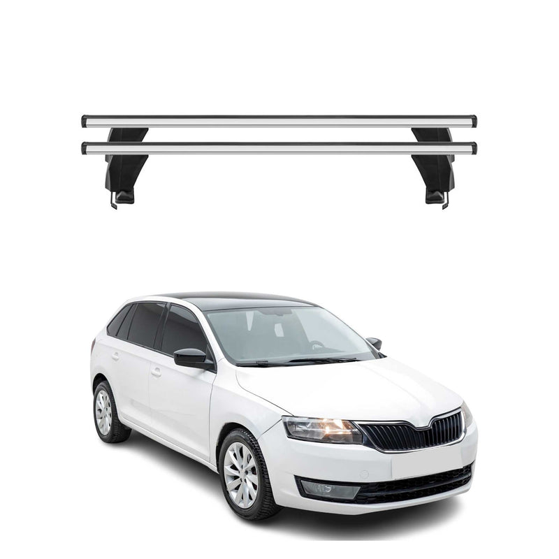 Barres de toit Transversales pour Skoda Rapid Spaceback 2013-2019 Alu Gris 2x