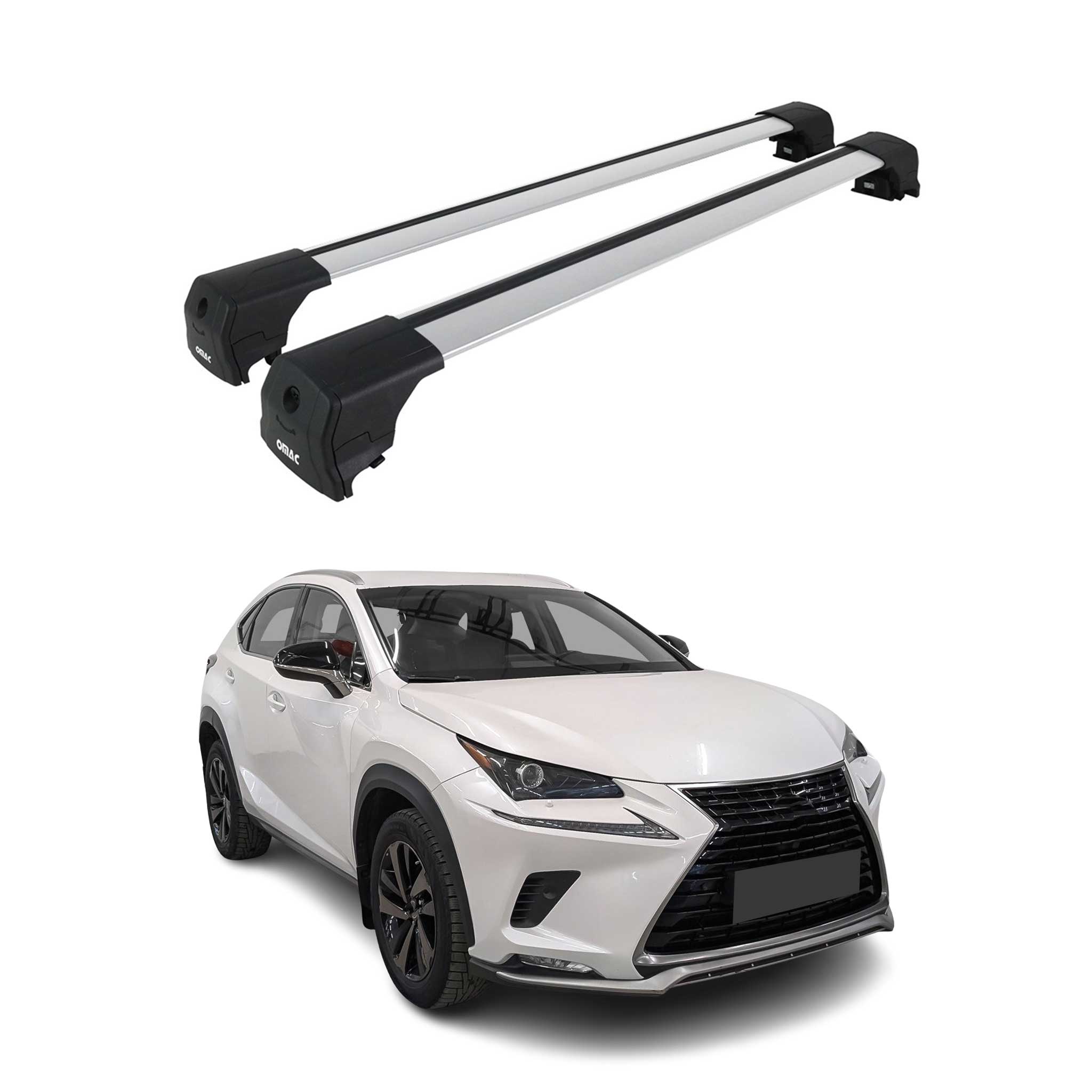 Barres De Toit Transversales pour Lexus NX I 2015-2021 Aluminium Gris 2Pcs