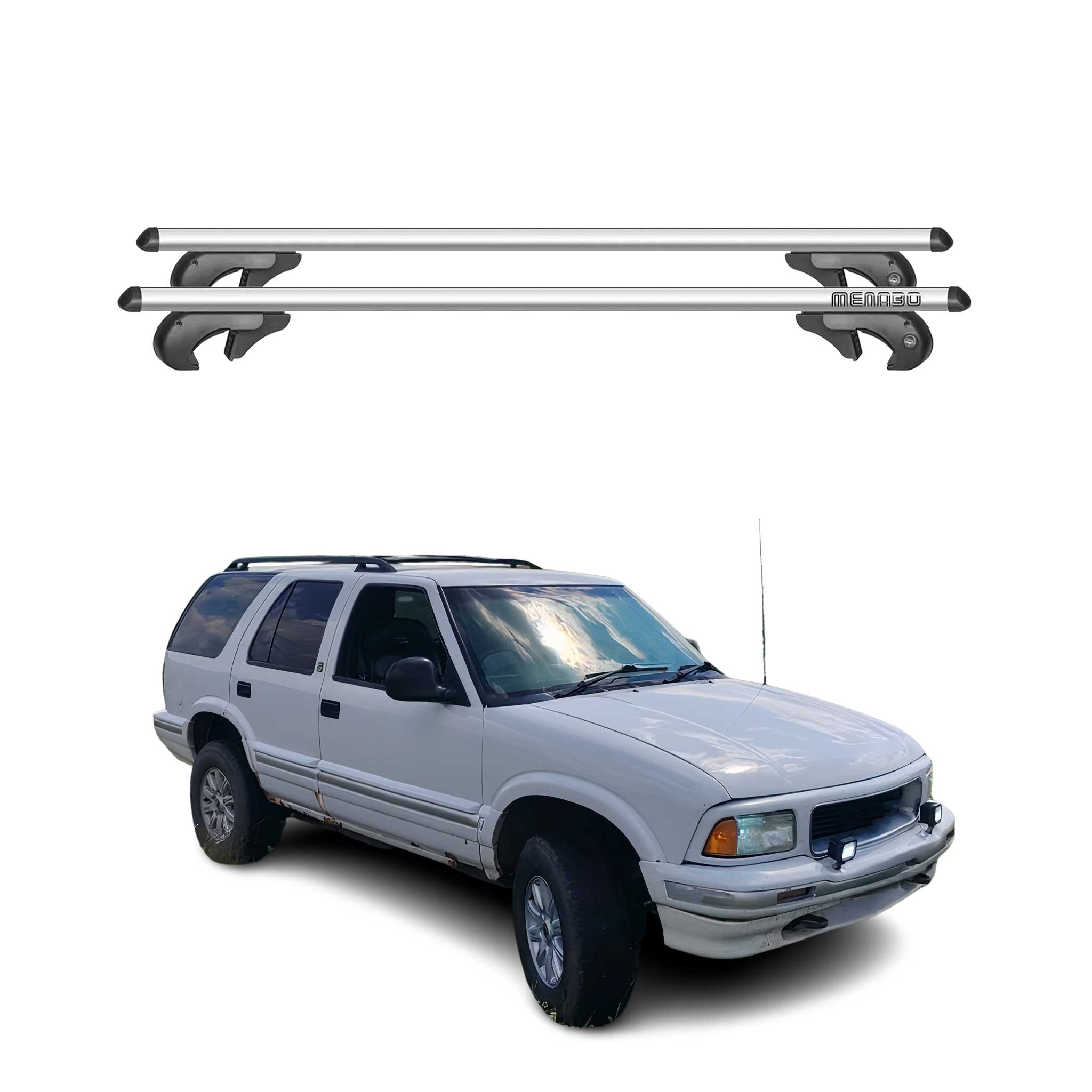 Barres de toit transversales pour GMC Jimmy Downsize 1995-05 90kg Alu Gris