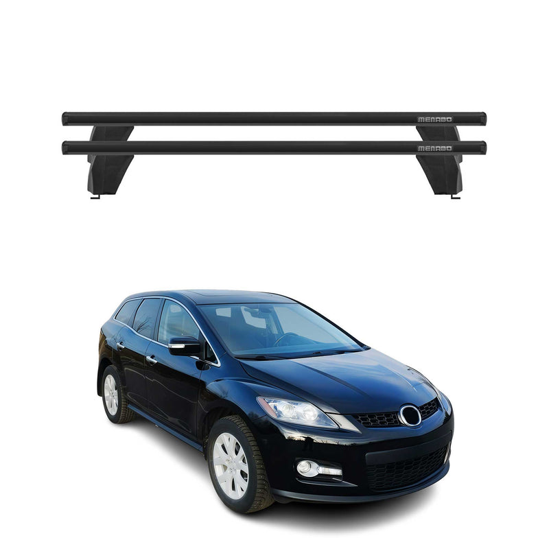 Menabo Barres de toit Transversales pour Mazda CX-7 2006-2012 Noir ABE 2x