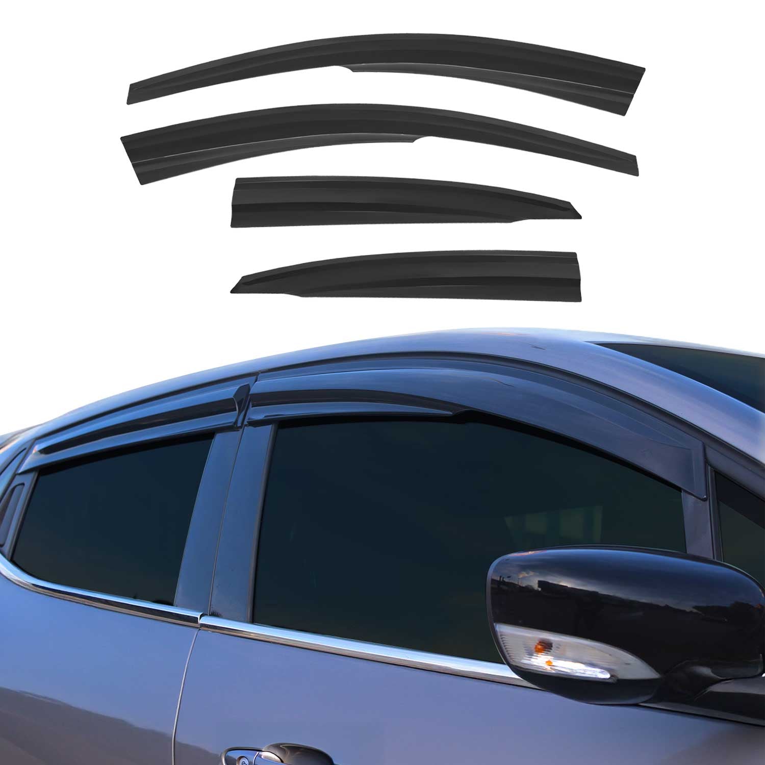Déflecteurs de Vent pluie d'air pour Ford Focus 1998-2004 en Acrylique Noir
