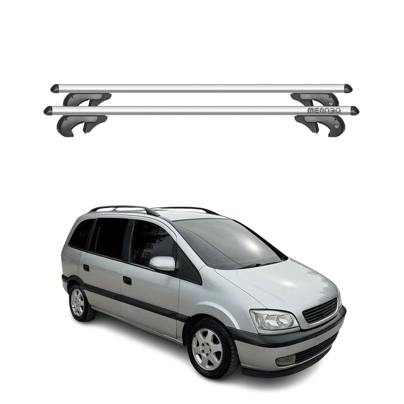 Barres de toit transversales pour Opel Zafira 1998-2004 90kg Alu Gris 2tlg