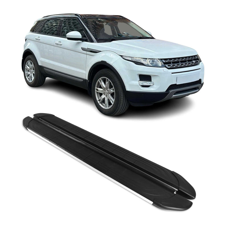 Marchepieds Latéraux pour Range Rover Evoque 2011-2018 Alu Gris Noir 2Pcs
