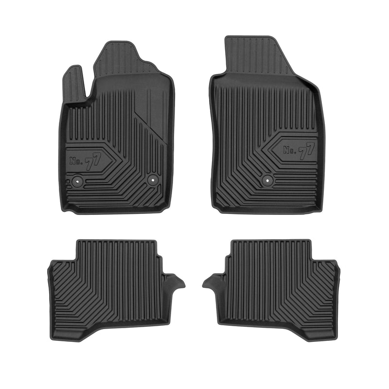 Tapis de Sol de Voiture pour Fiat 500E I 2015-2020 FL TPE Imperméable Noir 4Pcs