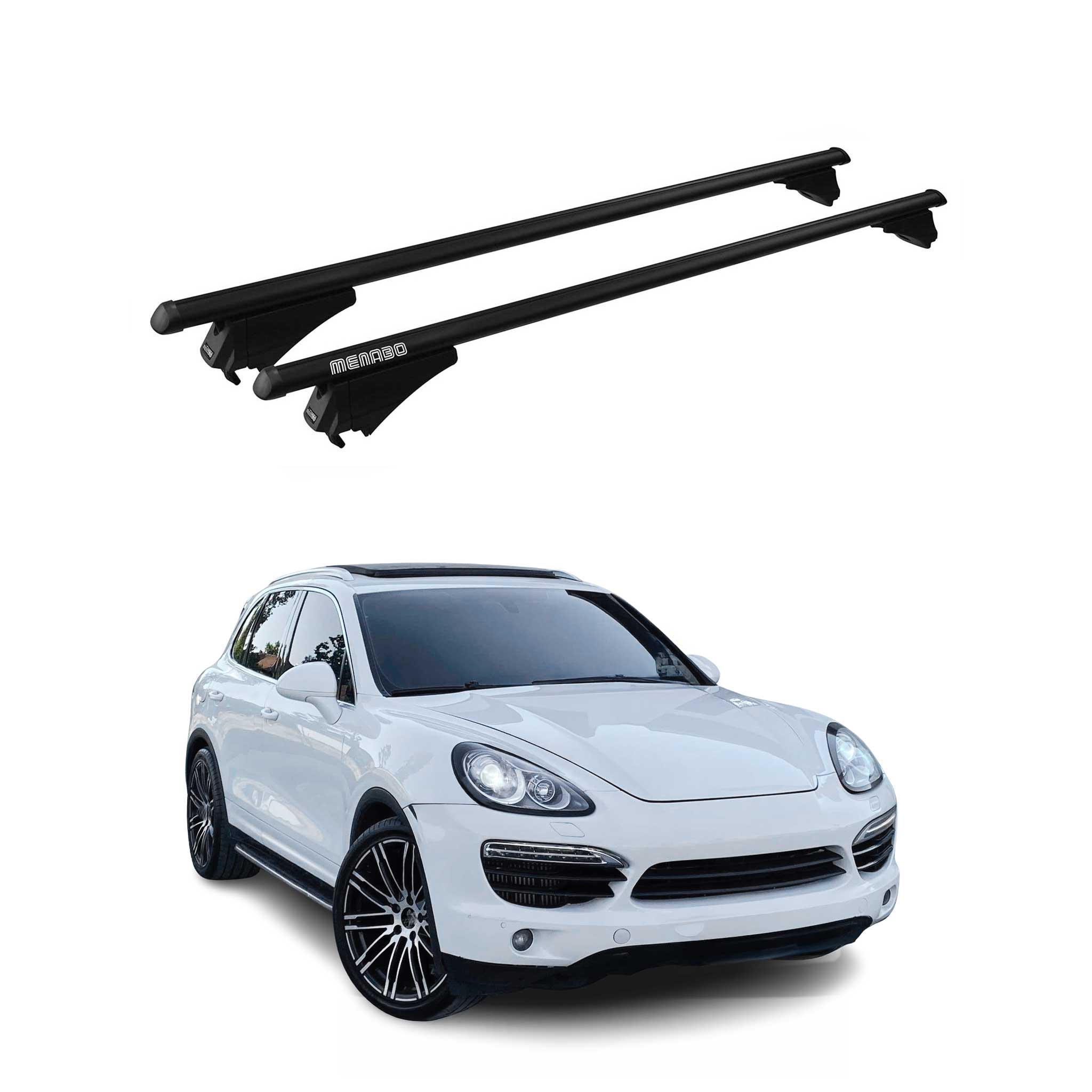 Tiger Barres de toit transversales pour Porsche Cayenne 2011-2017 Noir