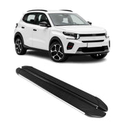 Marchepieds Latéraux pour Citroen e-C3 2024-2026 Aluminium Gris Noir 2Pcs