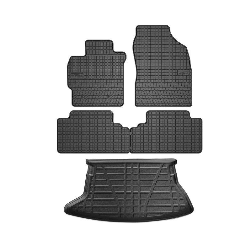 Kit Tapis de sol et coffre pour Toyota Auris 2007-2012 HB TPE Noir