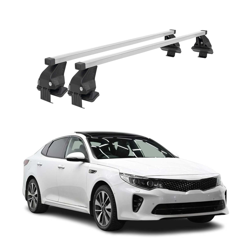 Barres de toit transversales pour Kia Optima 2015-2020 Acier Gris