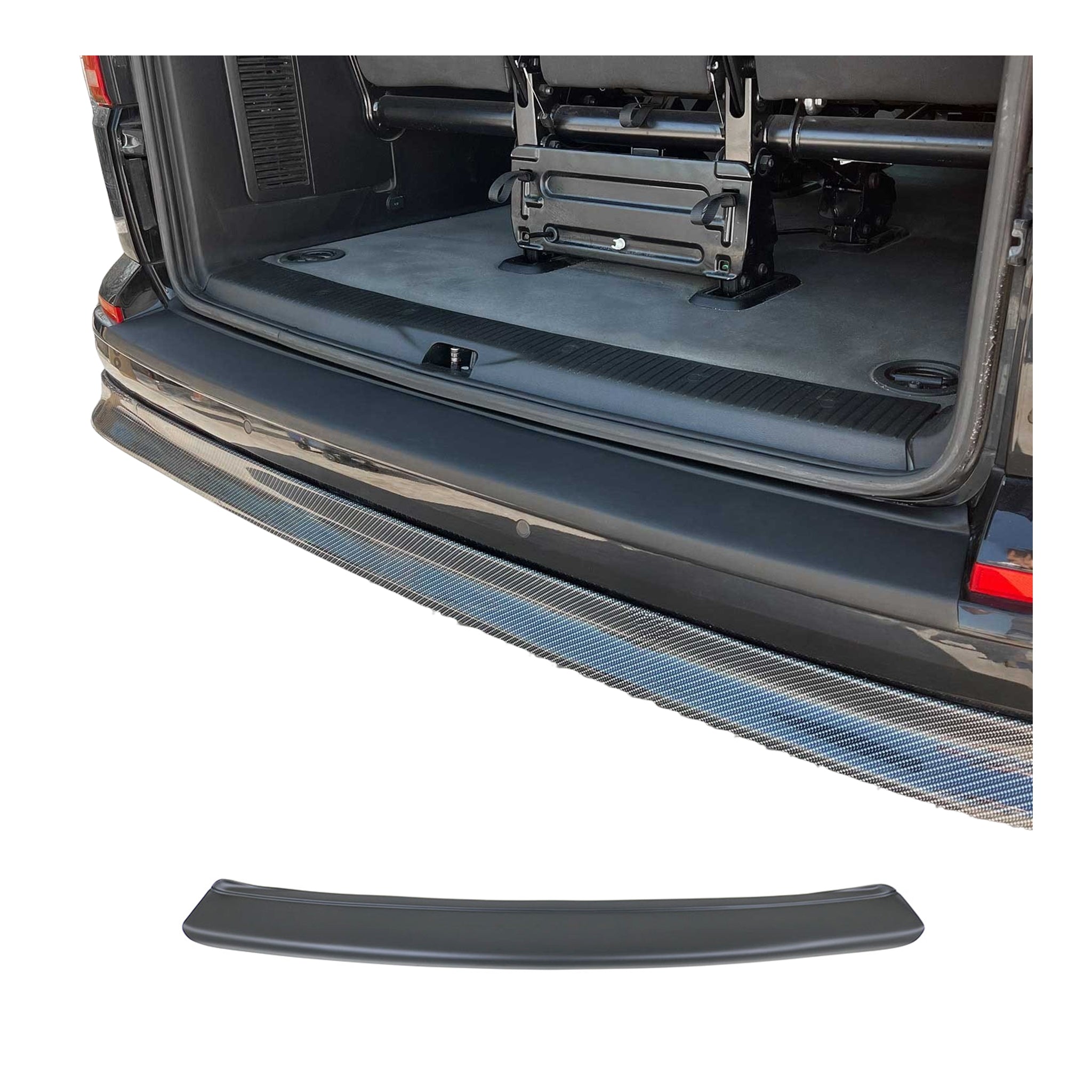 Seuil de coffre pour VW T5 T6 Transporter tout 2003-24 Portes battantes noir mat