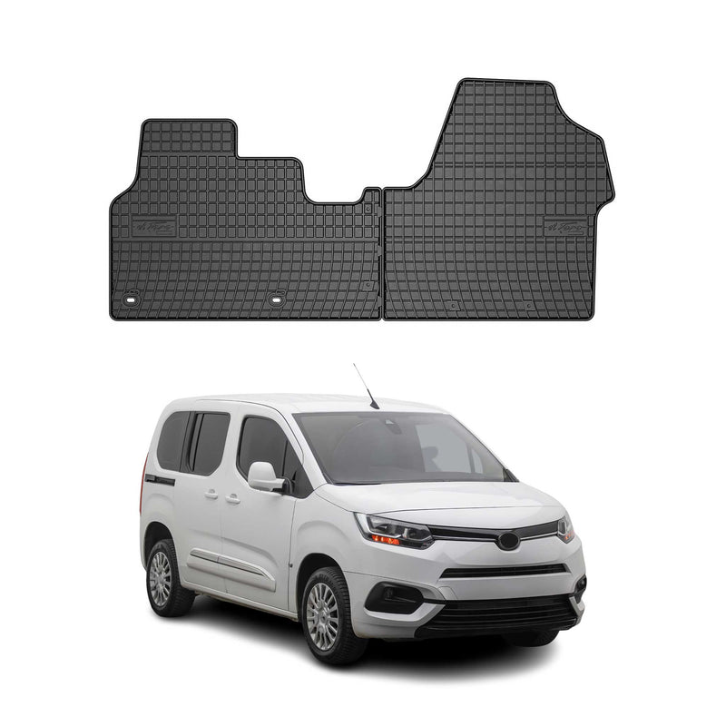 Tapis de Sol pour Toyota Proace 2016-2024 Convient à 1ème rangée Noir Caoutchouc