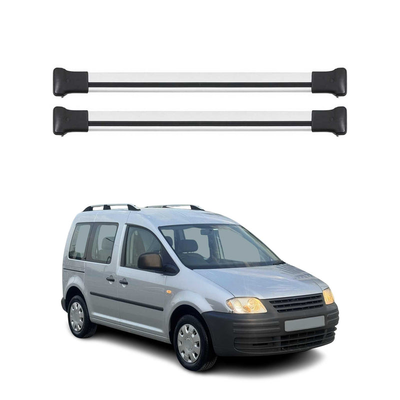 Barres de toit transversales pour VW Caddy 2003-2020 Aluminium Gris 3Pcs