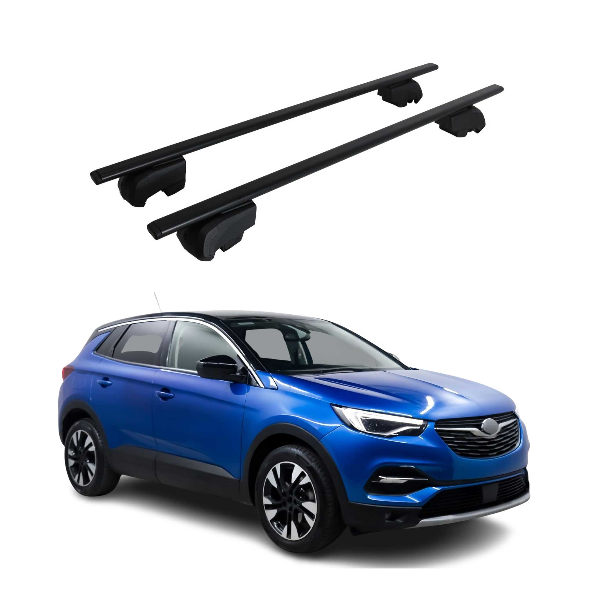 Barres de toit Transversales pour Opel Grandland X Hybrid 2020-2025 ABE 2x