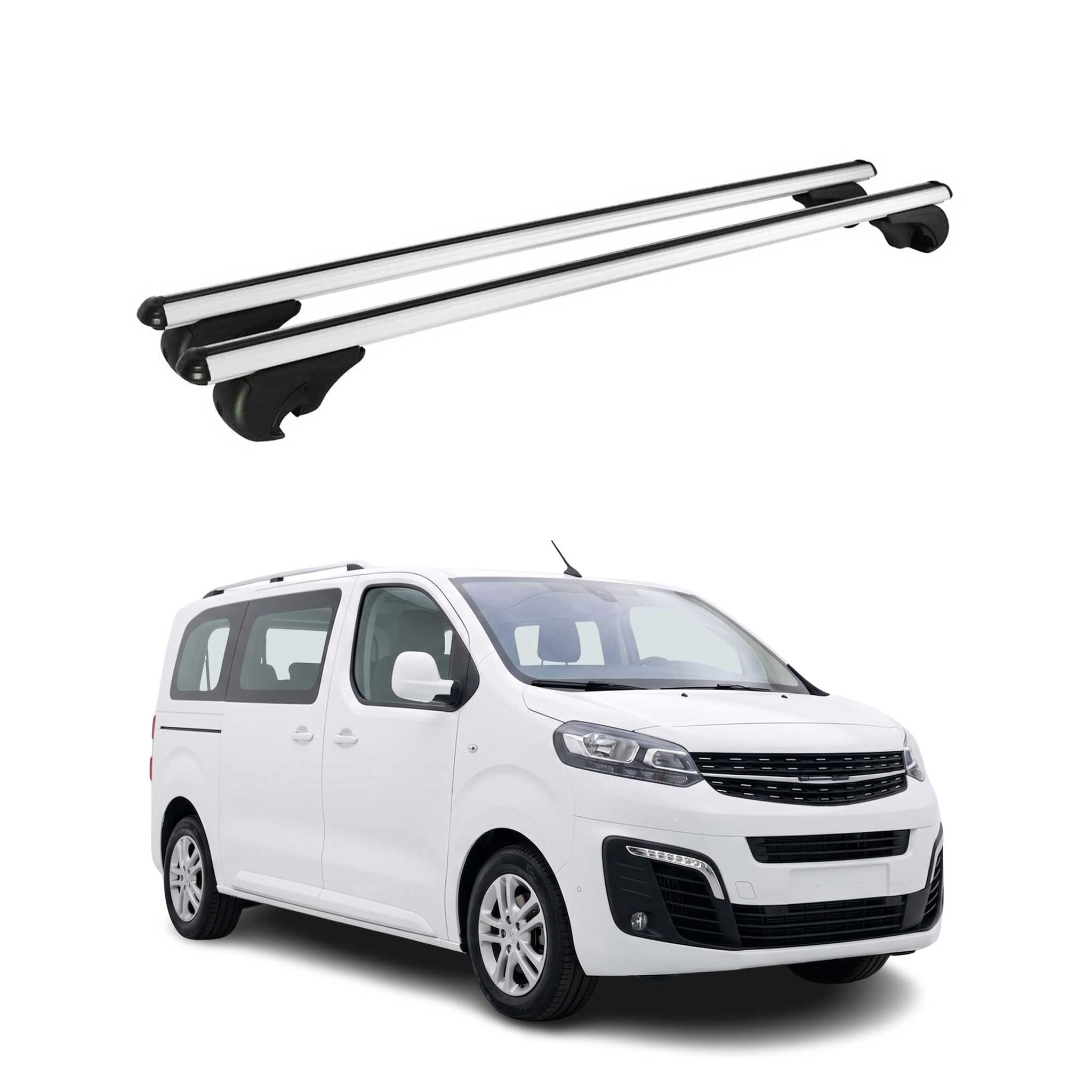 Barres de toit Transversales pour Opel Vivaro C / Zafira Life 2019-2026 TÜV Gris