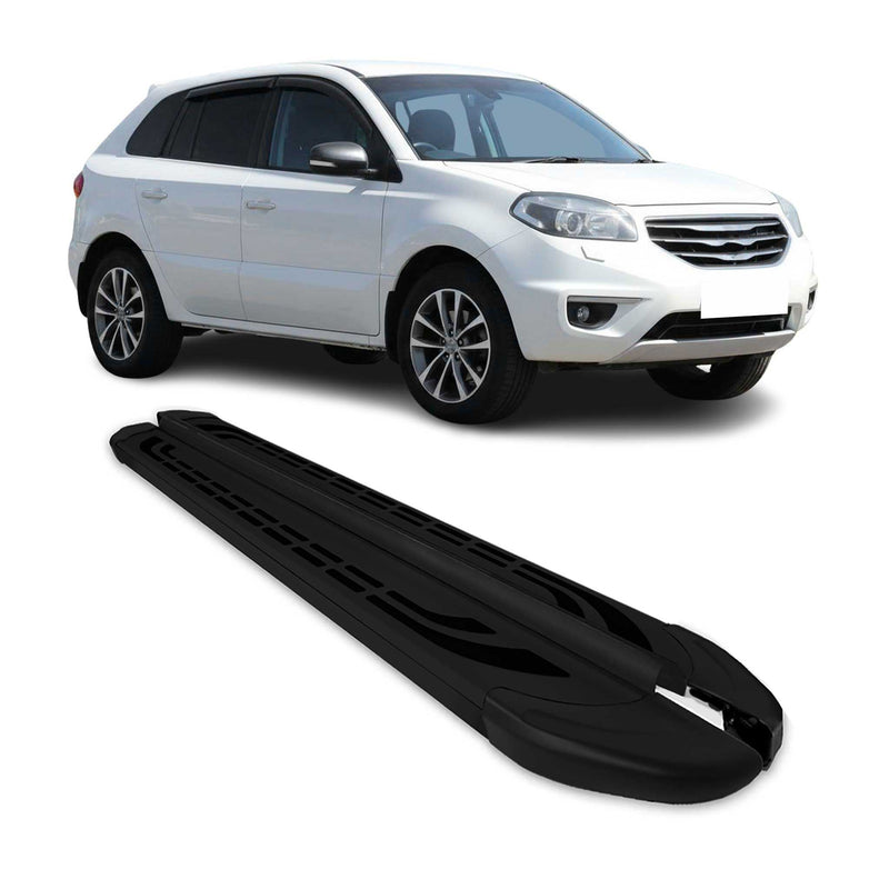 Marchepieds Latéraux pédale pour Renault Koleos 2007-2017 Aluminium Noir 2Pcs