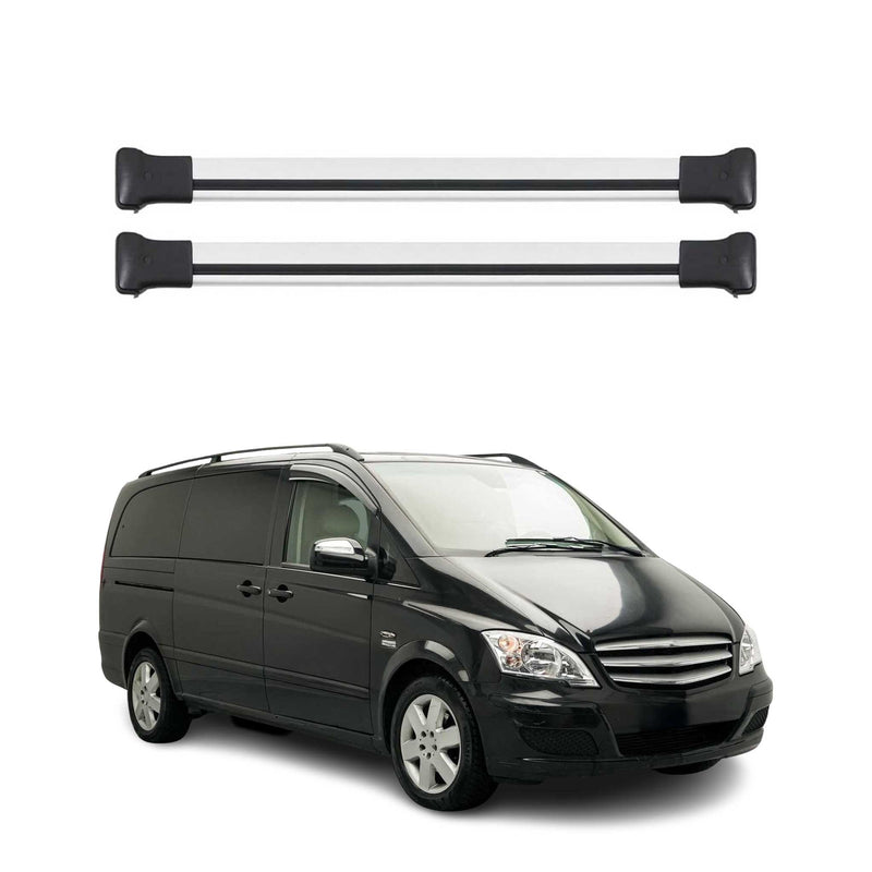 Barres de toit transversales pour Mercedes Vito Viano W639 2003-2014 Alu Gris