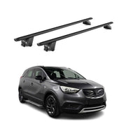 Barres de toit pour Opel Crossland / Crossland X 2017-2025 Alu Noir 2 pièces ABE