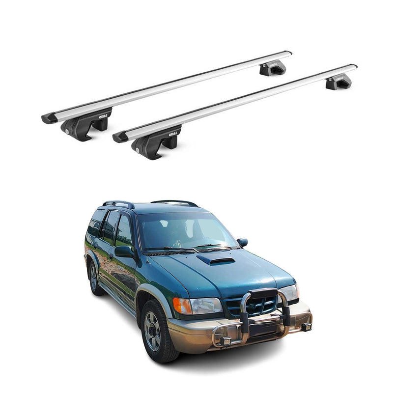 Barres de toit transversales pour Kia Sportage JA 1994-2004 Alu Gris 2x ABE
