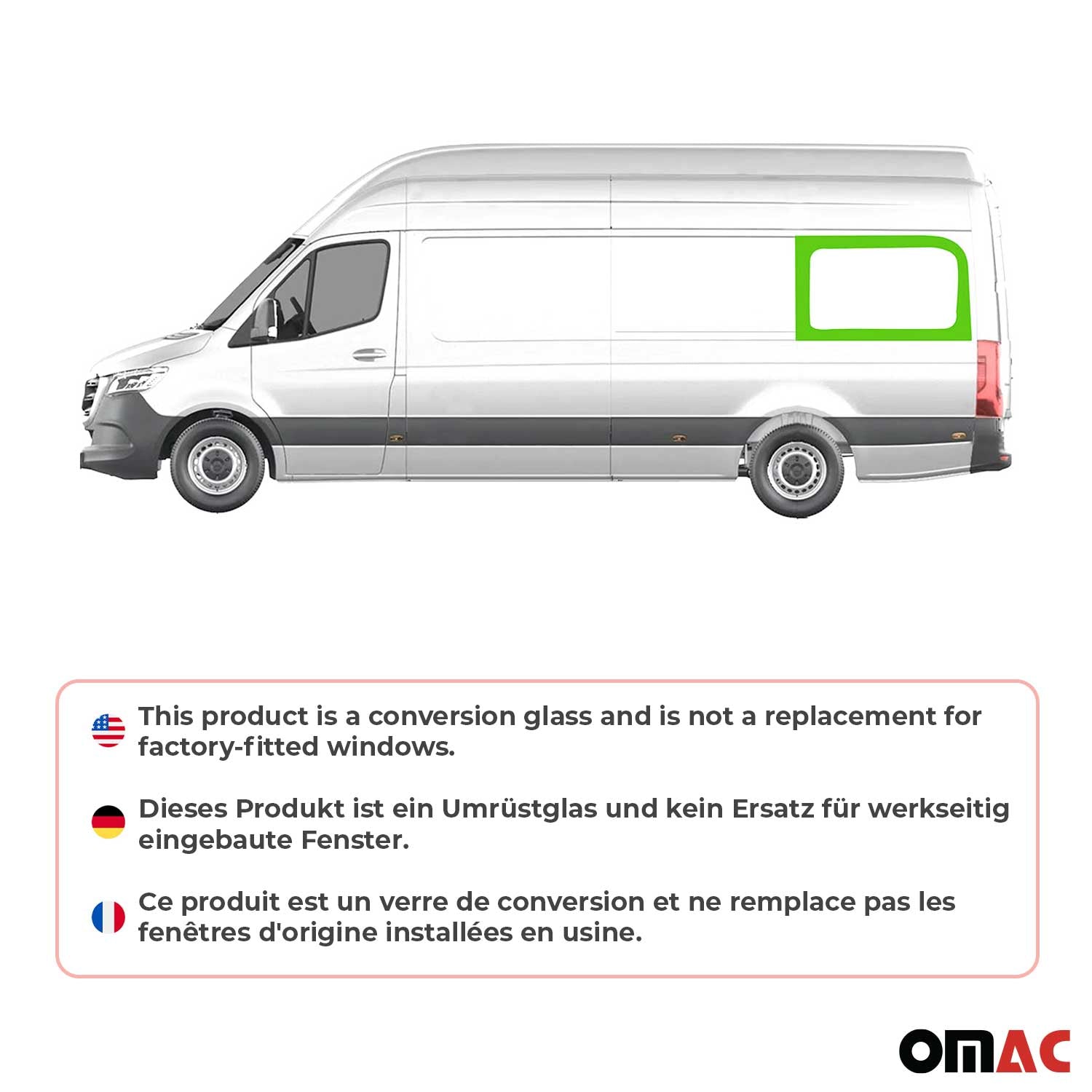 Fixe Vitre de Porte pour VW Crafter Fourgon 2006-2017 L3 L4 Arrière Gauche