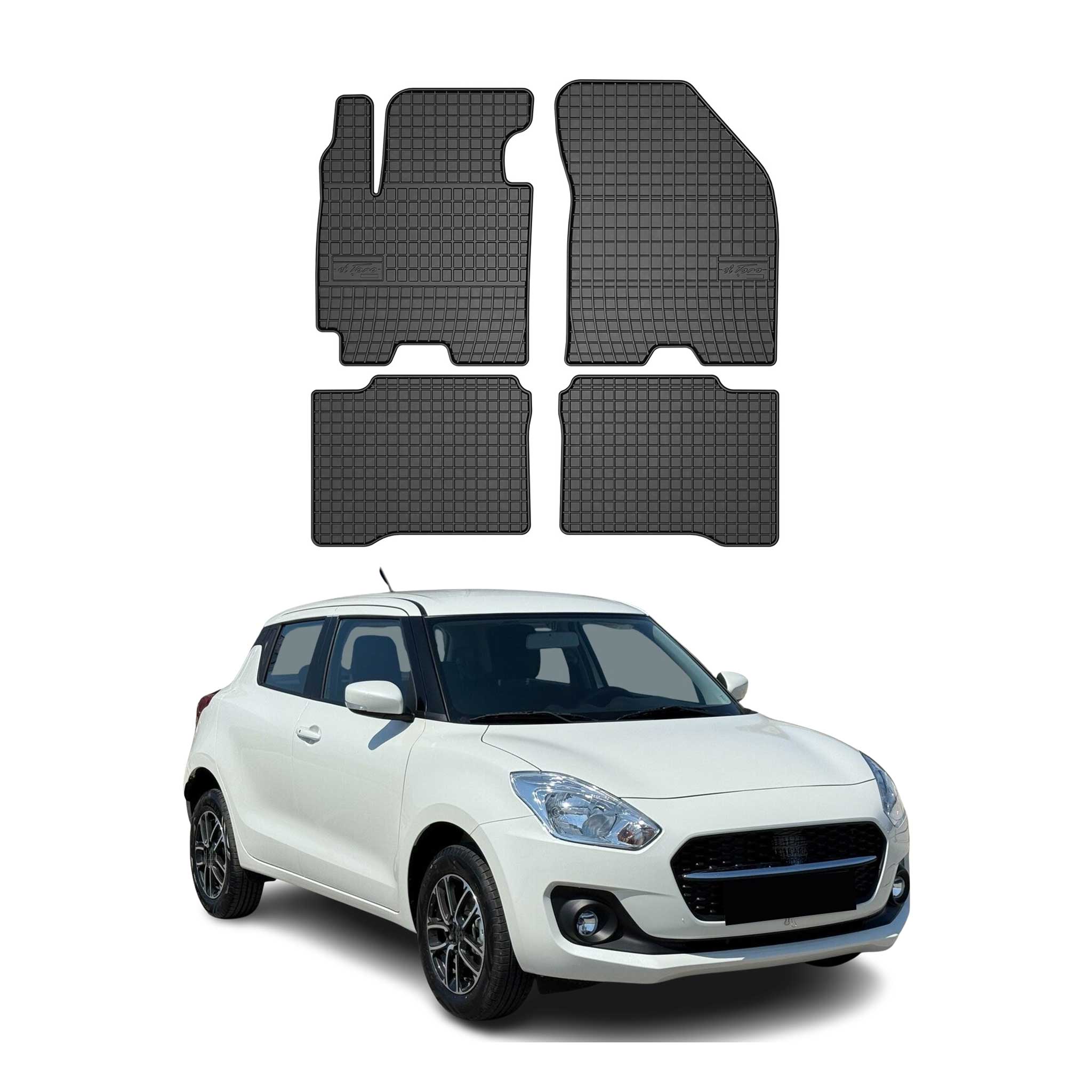 Tapis de Sol pour Suzuki Swift 2017-2024 Caoutchouc Noir