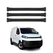 Barres de toit transversales pour Citroen Jumpy 2016-2026 Aluminium Noir 3 pcs