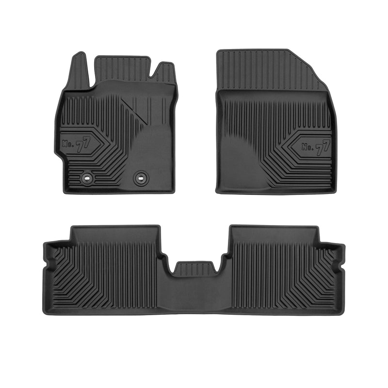 Tapis de Sol de Voiture pour Toyota Auris I 2006-2012 TPE Imperméable Noir 3Pcs