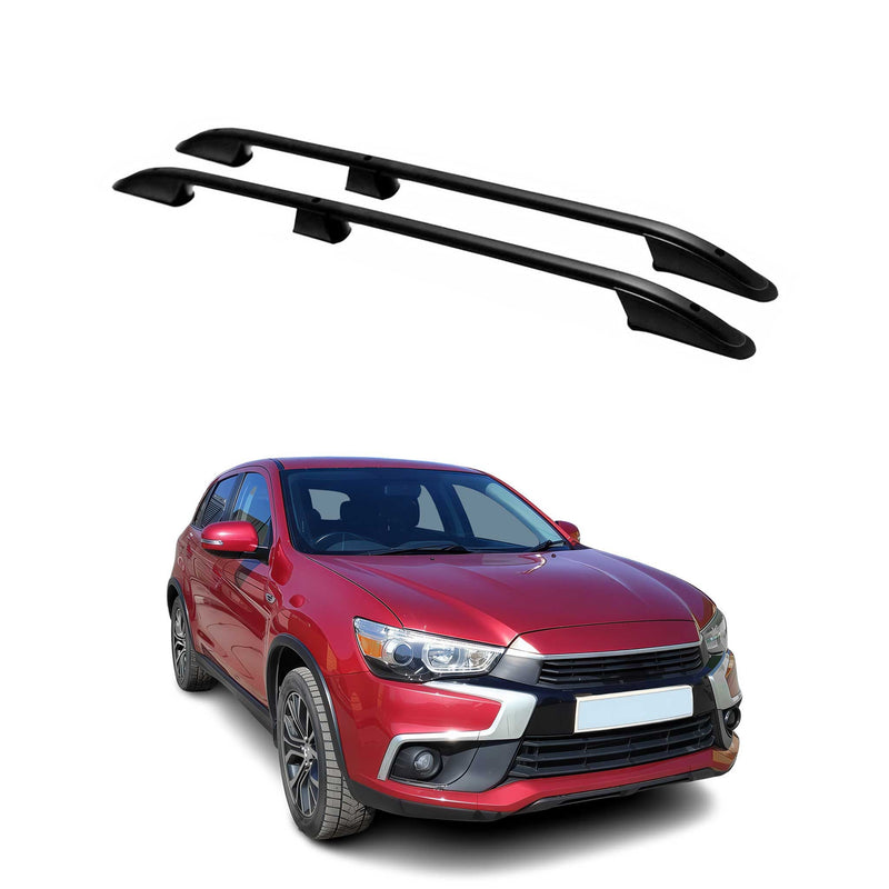 Barres de toit longitudinales pour Mitsubishi Outlander 2010-2019 Alu Noir