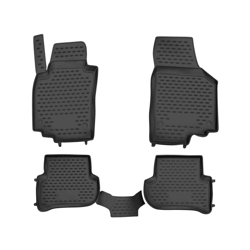 OMAC Tapis de sol pour Skoda Yeti 2009-2017 sur mesure en caoutchouc Noir