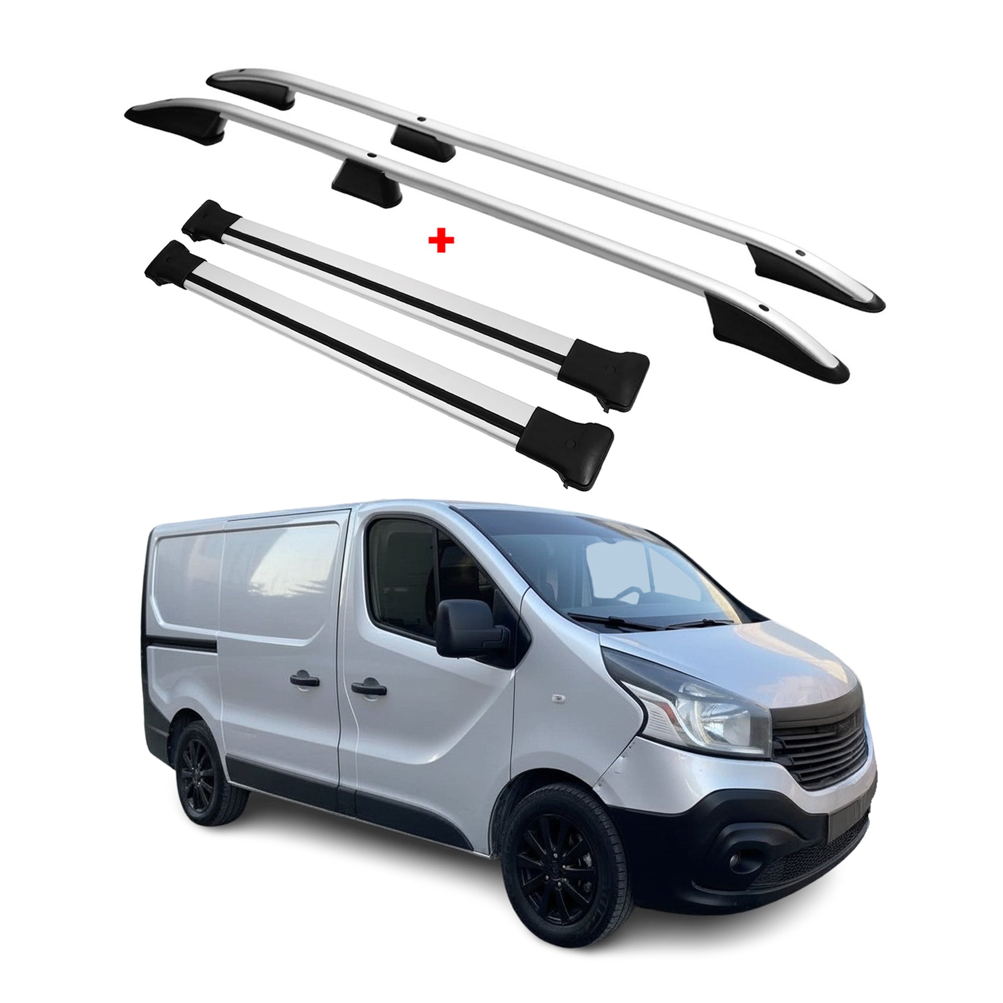 Kit Barres de toit pour Renault Trafic 2014-2026 Alu Gris L1 Empattement Court