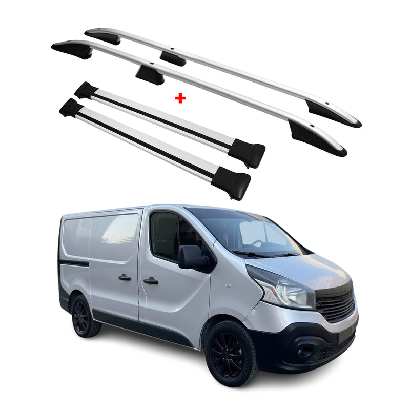 Kit Barres de toit pour Renault Trafic 2014-2025 Alu Gris L1 Empattement Court