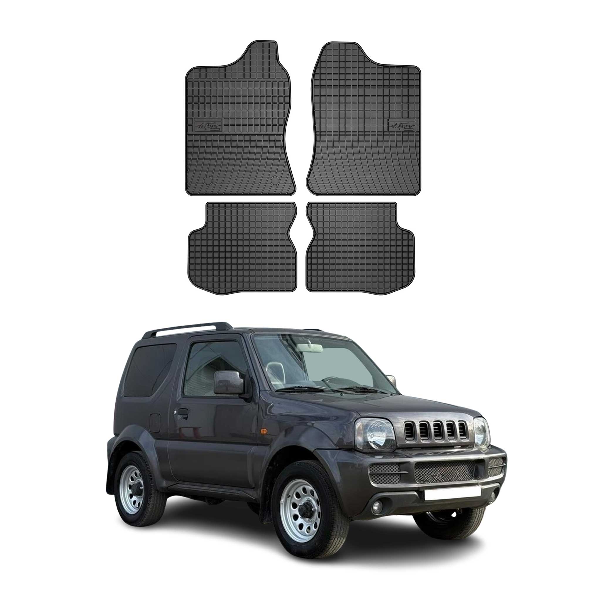 Tapis de Sol pour Suzuki Jimny 1998-2018 Caoutchouc Noir