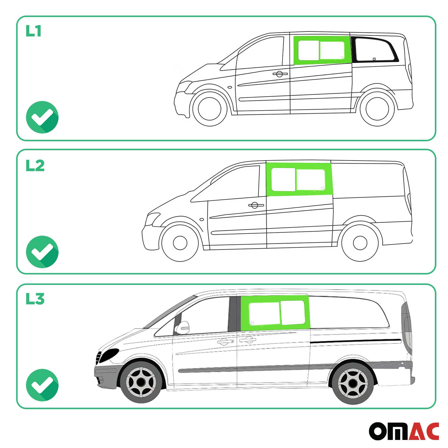 Vitre Porte pour Mercedes Vito W639 2003-2014 Gauche Avant fenêtre coulissante