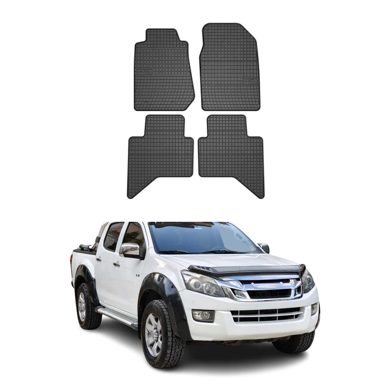 Tapis de Sol pour Isuzu D-Max 2011-2018 Caoutchouc Noir
