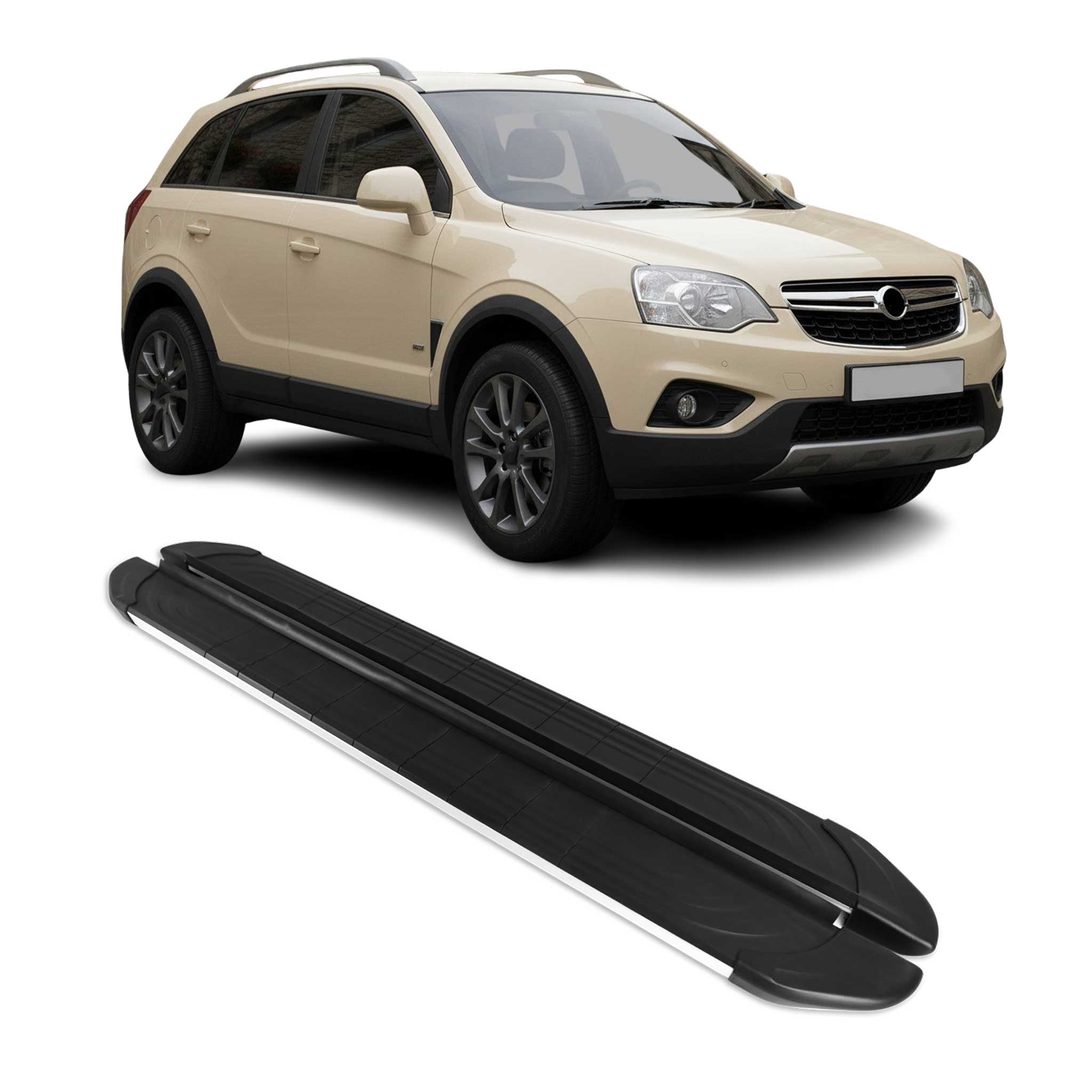 Marchepieds Latéraux pour Opel Antara 2006-2015 Aluminium Gris Noir 2Pcs