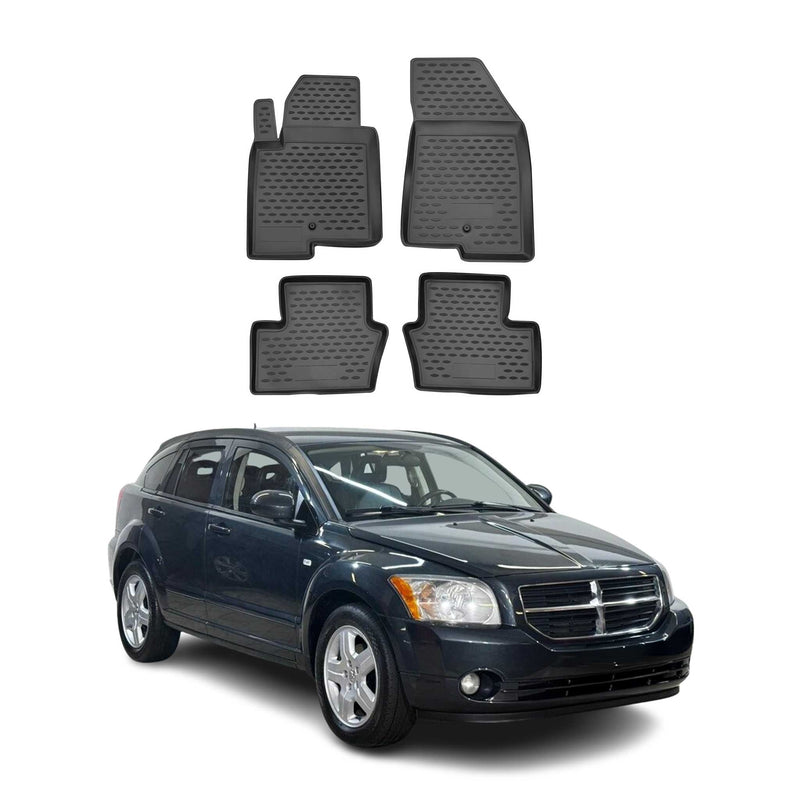 Tapis de sol pour Dodge Caliber 2007-2012 HB en caoutchouc TPE 3D Noir 4Pcs