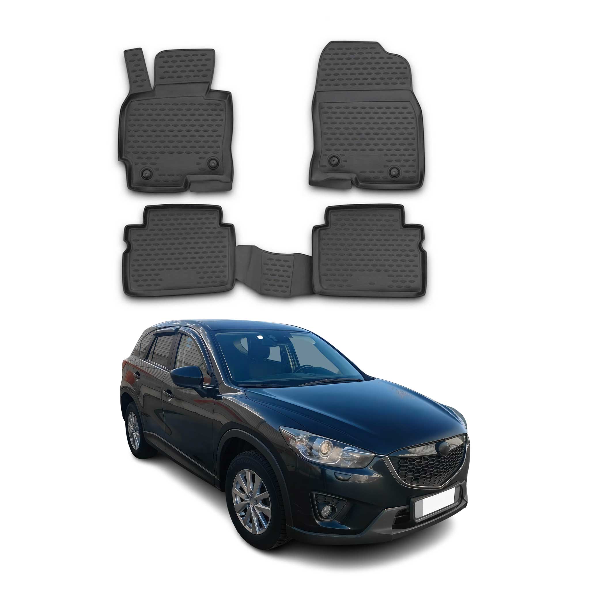 OMAC Tapis de sol pour Mazda CX-5 2012-2017 en caoutchouc Noir