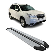 Marchepieds Latéraux pour Subaru Forester IV 2013-2018 Aluminium Argent 2Pcs