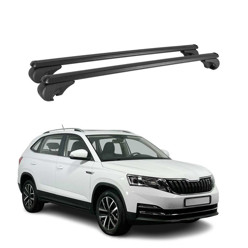 Barres de toit Transversales pour Skoda Kamiq 2019-2024 Aluminium Noir