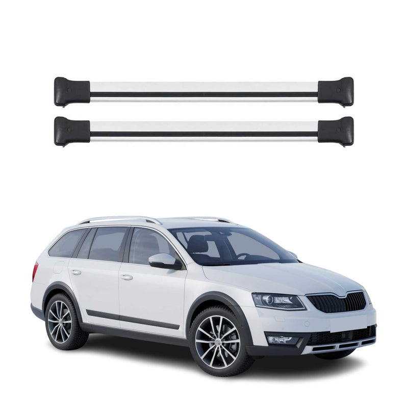 Barres de Toit transversales pour Skoda Octavia Scout mk3 Break 2013-2020 Argent