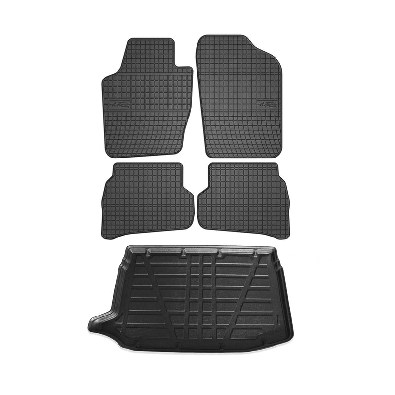 Kit Tapis de sol et coffre pour VW Polo 2009-2014 TPE Noir