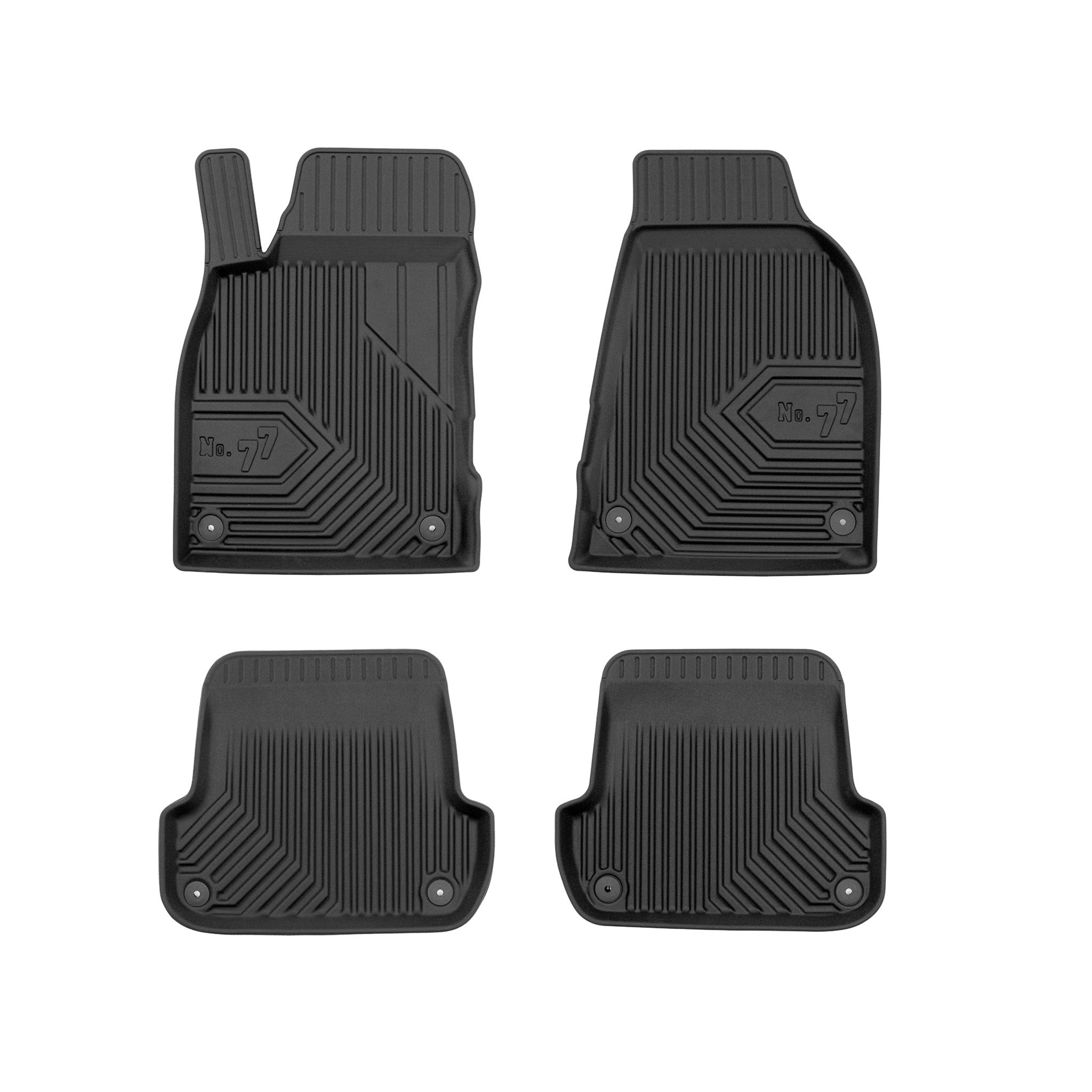 Tapis de Sol de Voiture pour Audi A4 B6 2000-2006 TPE Antidérapant Noir 4Pcs