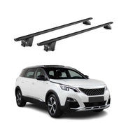 Barres de toit transversales pour Peugeot 5008 2017-2024 Alu Noir 2 pièces ABE
