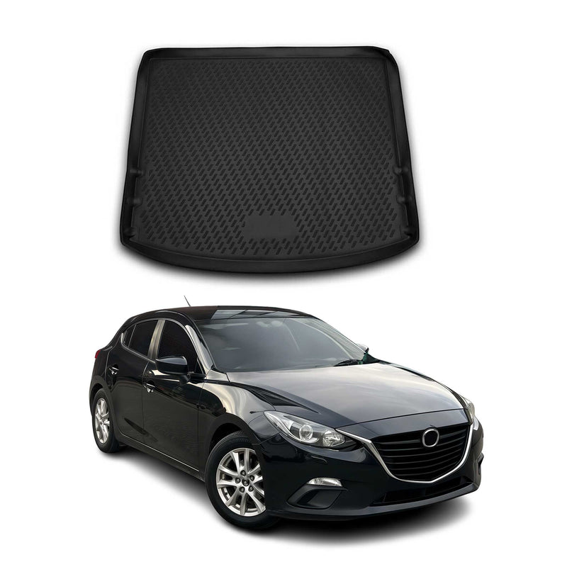 Tapis de Coffre pour Mazda 3 2013-2018 HB en caoutchouc TPE 3D Noir 1Pcs
