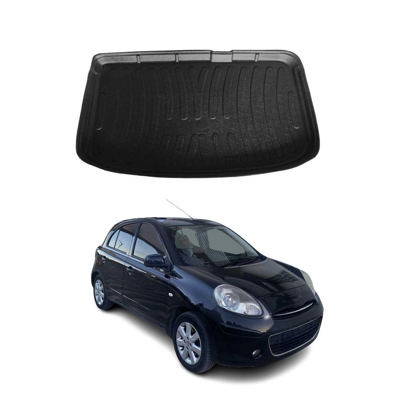 Tapis de Coffre pour Nissan Micra 2010-2017 HB en TPE Noir
