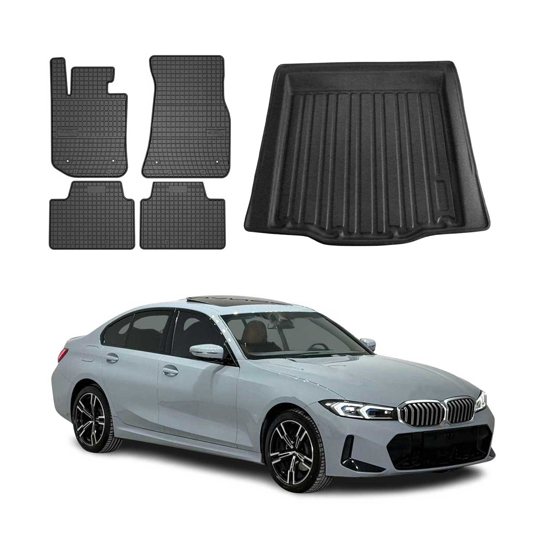 Kit Tapis de sol et coffre pour BMW Série 3 G20 2019-2026 / G80 2019-2026 Noir