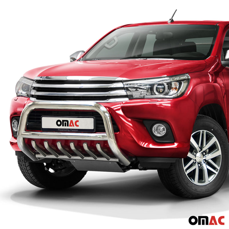 Pare-Buffle Avant Pour Toyota Hilux 2015-2017 en Acier Inox Argent